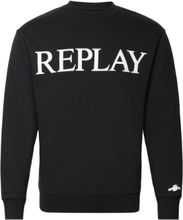 Sweater Regular Pure Logo Tops Sweatshirts & Hoodies Sweatshirts Black Replay