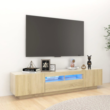 vidaXL TV-bänk med LED-belysning sonoma-ek 180x35x40 cm