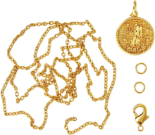 Zodiac Coin Pendant And Chain Set, Virgo Toys Creativity Drawing & Crafts Craft Jewellery & Accessories Gold Me & My Box