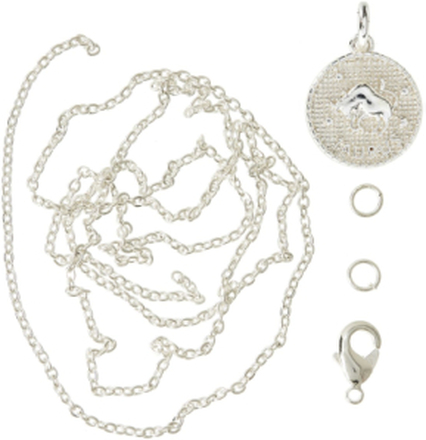 Zodiac Coin Pendant And Chain Set, Taurus Toys Creativity Drawing & Crafts Craft Jewellery & Accessories Silver Me & My Box