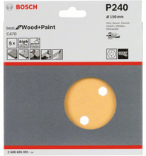 Slippapper för excenterslip 150 mm Bosch Best 5-pack
