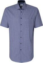 Business Kent Patch12 1/2 Tops Shirts Short-sleeved Navy Seidensticker