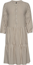 Cunoor Stripe Dress Dresses Shirt Dresses Beige Culture*Betinget Tilbud
