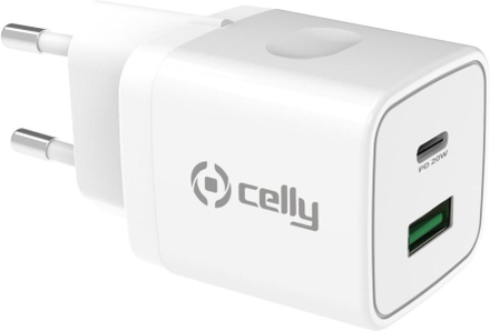 Celly: USB-laddare USB-C PD + USB-A 20W
