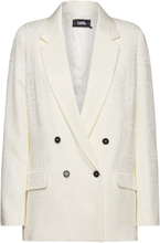 Logo Tailored Blazer Blazers Double Breasted Blazers White Karl Lagerfeld