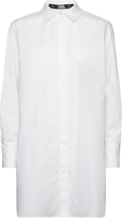 Signature Tunic Shirt Langermet Skjorte Hvit Karl Lagerfeld*Betinget Tilbud