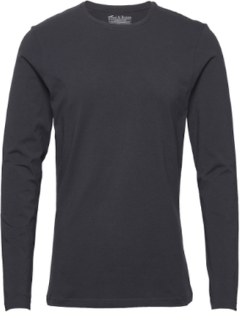 Long Sleeve T-shirts Long-sleeved Marineblå Bread & Boxers*Betinget Tilbud