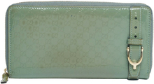 Pre -eide Microguccissima Patent Leather Zip Around Wallet