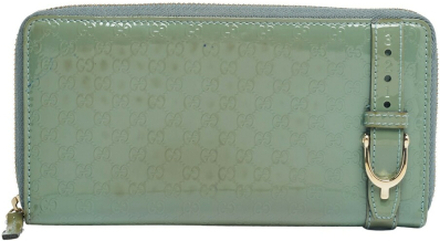 Pre -eide Microguccissima Patent Leather Zip Around Wallet