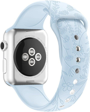 Apple Watch (45mm) cute imprinted silicone watch strap - Baby Blue Flower
