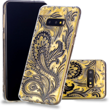 Samsung Galaxy S10e Hülle - 3D Diamond Effekt - Soft TPU Cover - Black Flower