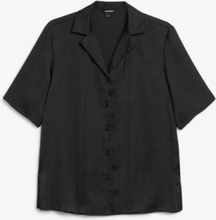 Satin resort shirt - Black