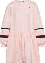 Global Stripe Tape Detail Dress Dresses & Skirts Dresses Casual Dresses Long-sleeved Casual Dresses Pink Tommy Hilfiger