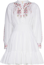 "Embroidery Belt Dress Kort Kjole White By Ti Mo"