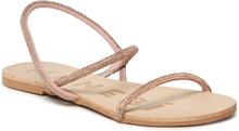 Sandaler Manebi Crystal Embellished Leather Sandals V 6.3 Y0 Rose Gold 2 Bands
