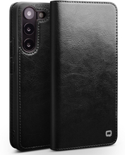 Qialino - Samsung Galaxy S23 Plus - Leren bookcase hoes - Zwart