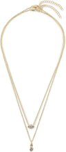 2 halsband - set Luv AJ Stellar Bezel Charm Necklace Set HOL22-N-SBCN-G Gold