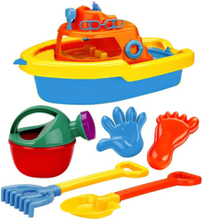 Sandset Båt 6 Delar Toys Outdoor Toys Sand Toys Multi/mønstret Suntoy*Betinget Tilbud