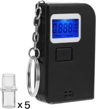 Professionelle Alkoholtester Mini Portable Keychain Alkoholtester Alkoholtester Digitale Atemdetektor Schlüsselanhänger mit 5 auswechselbaren Mundstücken