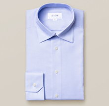 Eton Slim fit Ljusblå Eton dobbyskjorta