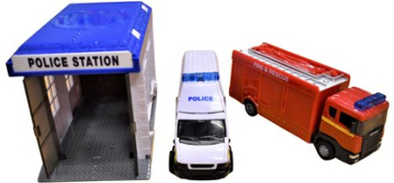 Teama Redningsstation med politibil & brandbil 2