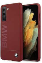 Etui BMW BMHCS21SSLBLRE S21 G991 rød / rød hardcase Silikone Signature Logo