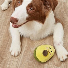 Cute Avocado Shape Plush Pet Chewing Squeaky Toy Dog Playing Teething Toy