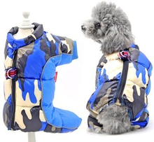 TG-CL060 Camouflage Splicing Pet Dog Zipper Coat Waterproof Winter Puppy Outwear