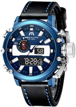 MEGALITH 8229 Luminous Quartz ure Anti-banke digitalt ur med 3ATM vandtæt funktion/læderrem til mænd