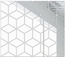DIY Diamond Cubic Mirror Reflekterende Design Decals Sticker Wall Art Sticker