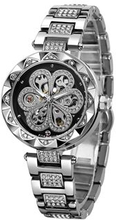 FORSINING Womens Watch Automatic Mechanical Watches with Stainless Steel Strap Classic Hollow Desig