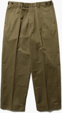 Beams+ - Wide Trousers 80/3 Twill Cotton - Grøn - XL