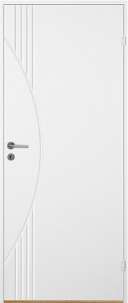 Innerdörr Bornholm - Kompakt dörrblad med spårfräst dekor A8 Vit (standard) (NCS S 0502-Y)