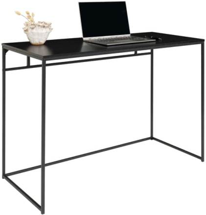 Vita Skrivebord - Skrivebord med sort ramme og sort bordplade 100x45x75 cm