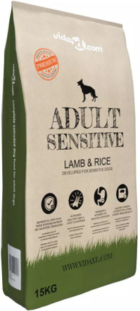 vidaXL Cibo Secco per Cani Premium Adult Sensitive Lamb & Rice 15 kg