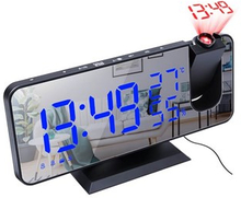 LED Projector Clocks Digital Electronic Alarm Clock USB Wake Up FM Radio Desk Clocks Wall Home Decor