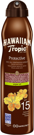 Hawaiian Tropic Protective Dry Oil Continuous Spray Argan Oil SPF15 - 180 ml