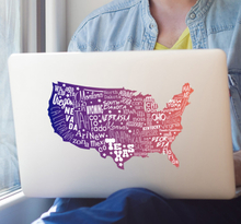 Laptopsticker kaart van de VS