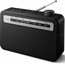 Philips: Bärbar Radio Klassisk analog FM-radio Svart