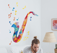 Muurdecoratie stickers Kleurrijke trompet