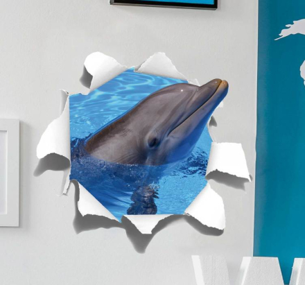 Muurdecoratie stickers Lachende dolfijn
