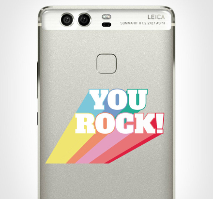 Huawei stickers you rock text
