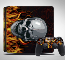 PS4 sticker schedel vuur
