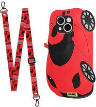3D Cartoon Outer Silicone Phone Case for iPhone 13 , Soft Inner TPU Protective Cover with Shoulder S