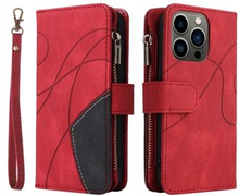 KT Multi-function Series-5 For iPhone 13 Pro Phone Case Handy Strap Imprinted Curved Line Pattern B