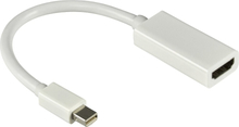 DELTACO mini DisplayPort-HDMI sovitin, 20-pin ur-19-pin na, 0,2m valko