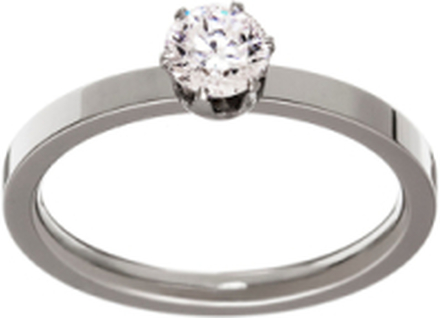 Crown Ring Steel Accessories Kids Jewellery Rings Sølv Edblad*Betinget Tilbud