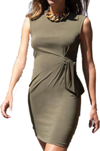 Laura Scott Mini-Kleid weich fließendes Damen Jersey-Kleid Khaki-Grün