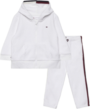 Baby Global Stripe Hooded Set Sets Sweatsuits White Tommy Hilfiger