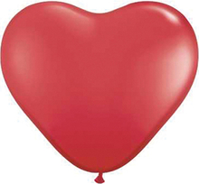 6 st 40 cm – Stora Hjärtformade Röde Ballonger
